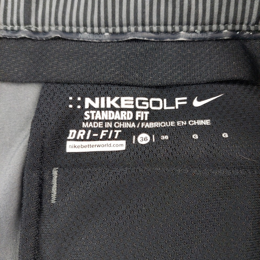 Nike Golf Dri-FIT Shorts Mens 36 Grey Black Geometric Performance Standard Fit - Picture 3 of 6